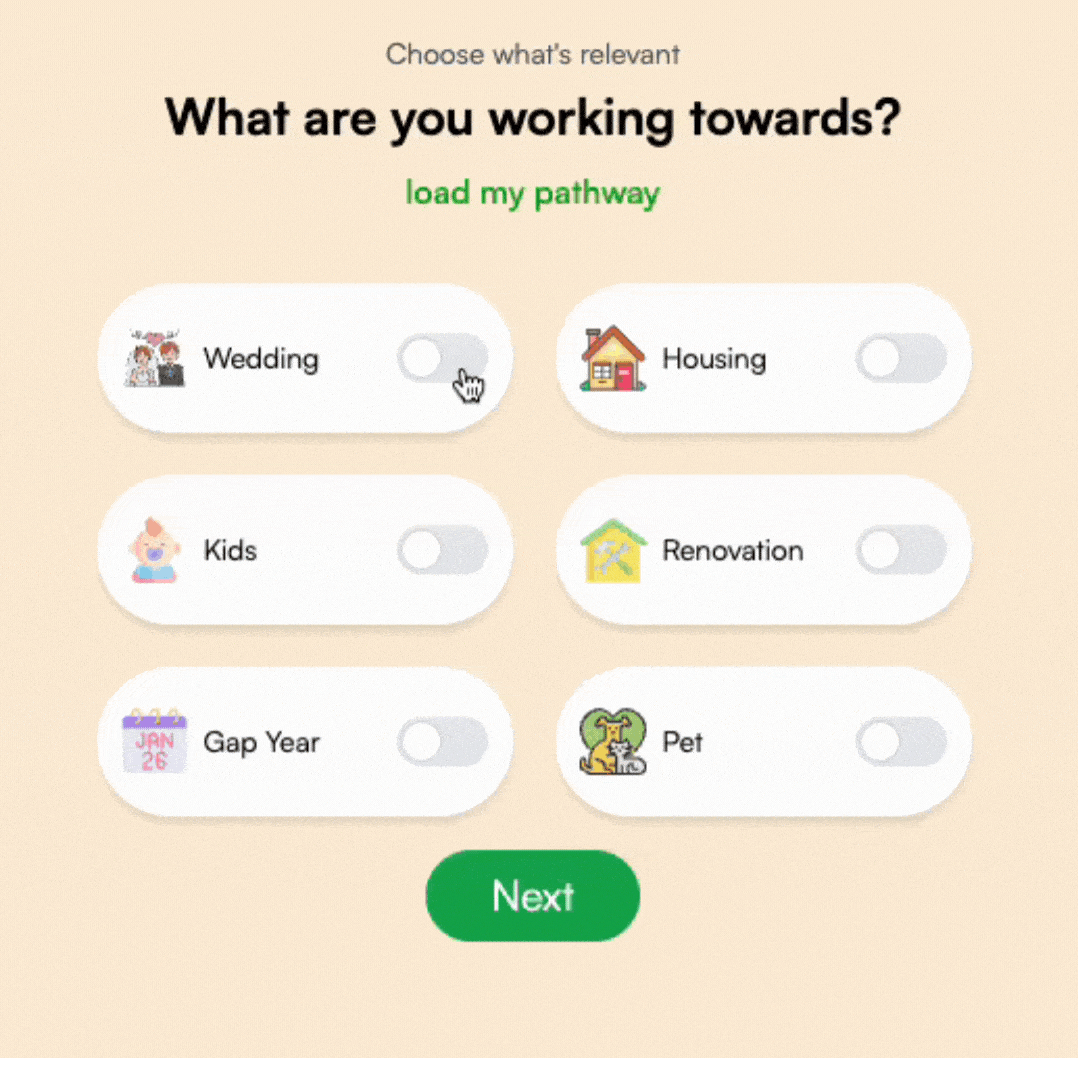 Goal selection interface